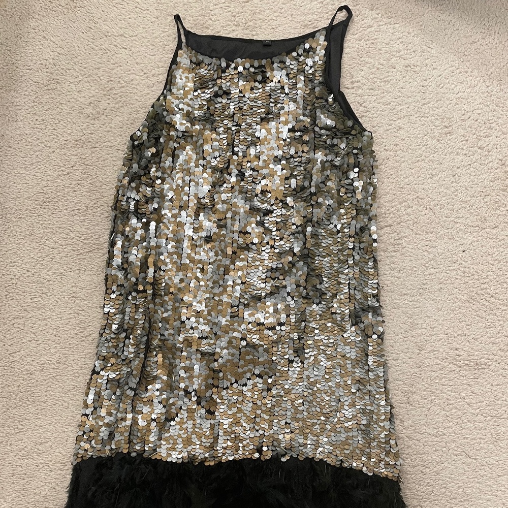 Beautiful cocktail dress with feathers